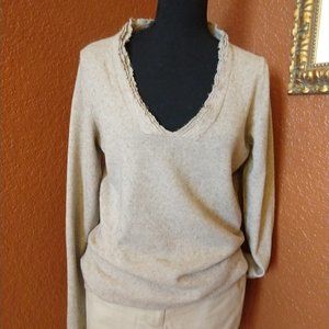 COPY - Banana Republic , Tan, V-neck sweater, size L.
